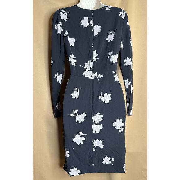 Slate & Willow Black Floral Combo Faux Wrap Dress 2 - Picture 8 of 10